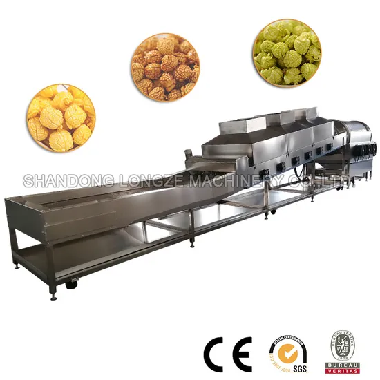 Automatic Control Popcorn Popping Line High Quality Flavored Popcorn Making Machine