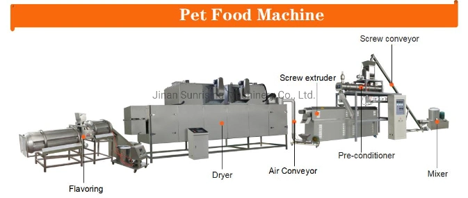 Multifunctional Dry Pet Dog Cat Food Sinking Fish Brid Feed Pellet Extruder Making Processing Line