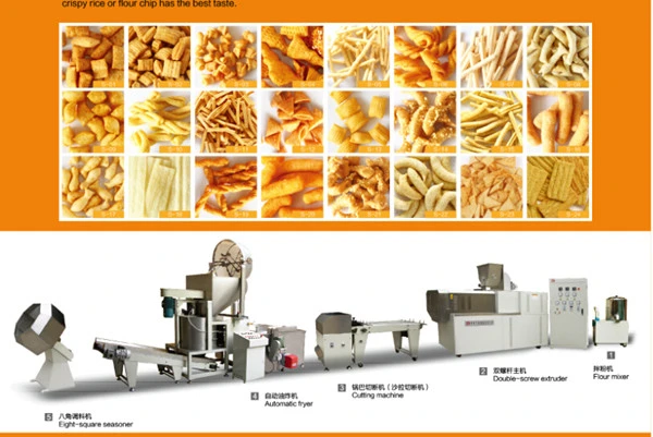 Double Screw Extruder Snacks Food Crispy Process Line Bugles Making Processing Equipment Sticks Production Line